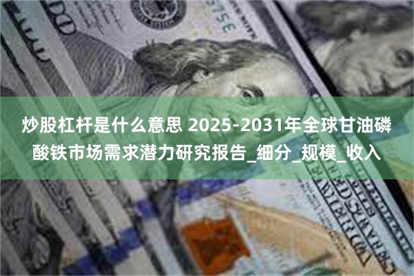 炒股杠杆是什么意思 2025-2031年全球甘油磷酸铁市场需求潜力研究报告_细分_规模_收入
